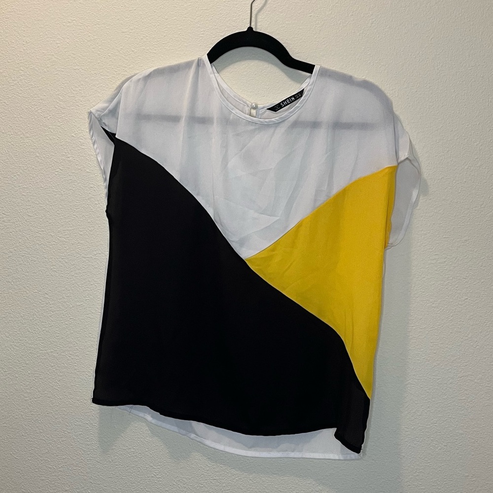 Sleek Color Block Business Blouse